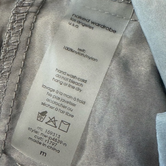 Naked Wardrobe Wide Leg Nylon Cargo Pants, Gray- size M (waist - Picture 7 of 13